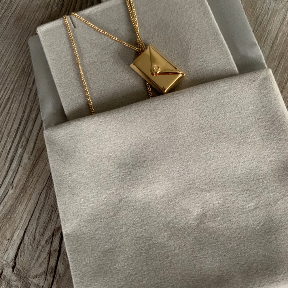 Capsul 14K Plated Envelope Locket Necklace